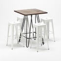 set tavolo alto e 4 sgabelli in metallo stile industrial kips bay per pub Offerta