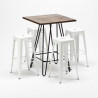 set tavolo alto e 4 sgabelli in metallo stile industrial kips bay per pub Offerta