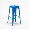 set tavolo alto e 4 sgabelli in metallo stile industrial little italy 