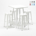 tavolo alto e 4 sgabelli in metallo design industriale union square per pub Promozione