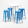 tavolo alto e 4 sgabelli in metallo design industriale union square per pub Modello