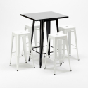 tavolo alto e 4 sgabelli in metallo stile industriale new york bar pub Prezzo