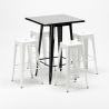 tavolo alto e 4 sgabelli in metallo stile industriale new york bar pub Prezzo