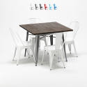 set tavolo quadrato e sedie in metallo design Lix industriale jamaica Stock