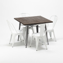 set tavolo quadrato e sedie in metallo design industriale jamaica Modello