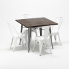 set tavolo quadrato e sedie in metallo design Lix industriale jamaica Modello