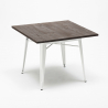 set tavolo quadrato e sedie in metallo legno stile Lix industriale midtown 