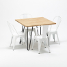 tavolo quadrato e sedie in metallo e legno in stile industriale set tribeca Modello