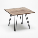 set tavolo quadrato in legno e sedie in metallo design Lix industriale bay ridge 