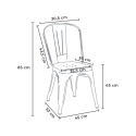 set tavolo quadrato in legno e sedie in metallo design Lix industriale bay ridge 