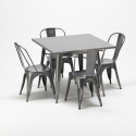 tavolo quadrato e sedie in metallo stile industriale set flushing Offerta