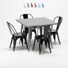 tavolo quadrato e sedie in metallo stile Lix industriale set flushing Costo