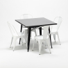 tavolo quadrato e sedie in metallo stile industriale set soho Modello