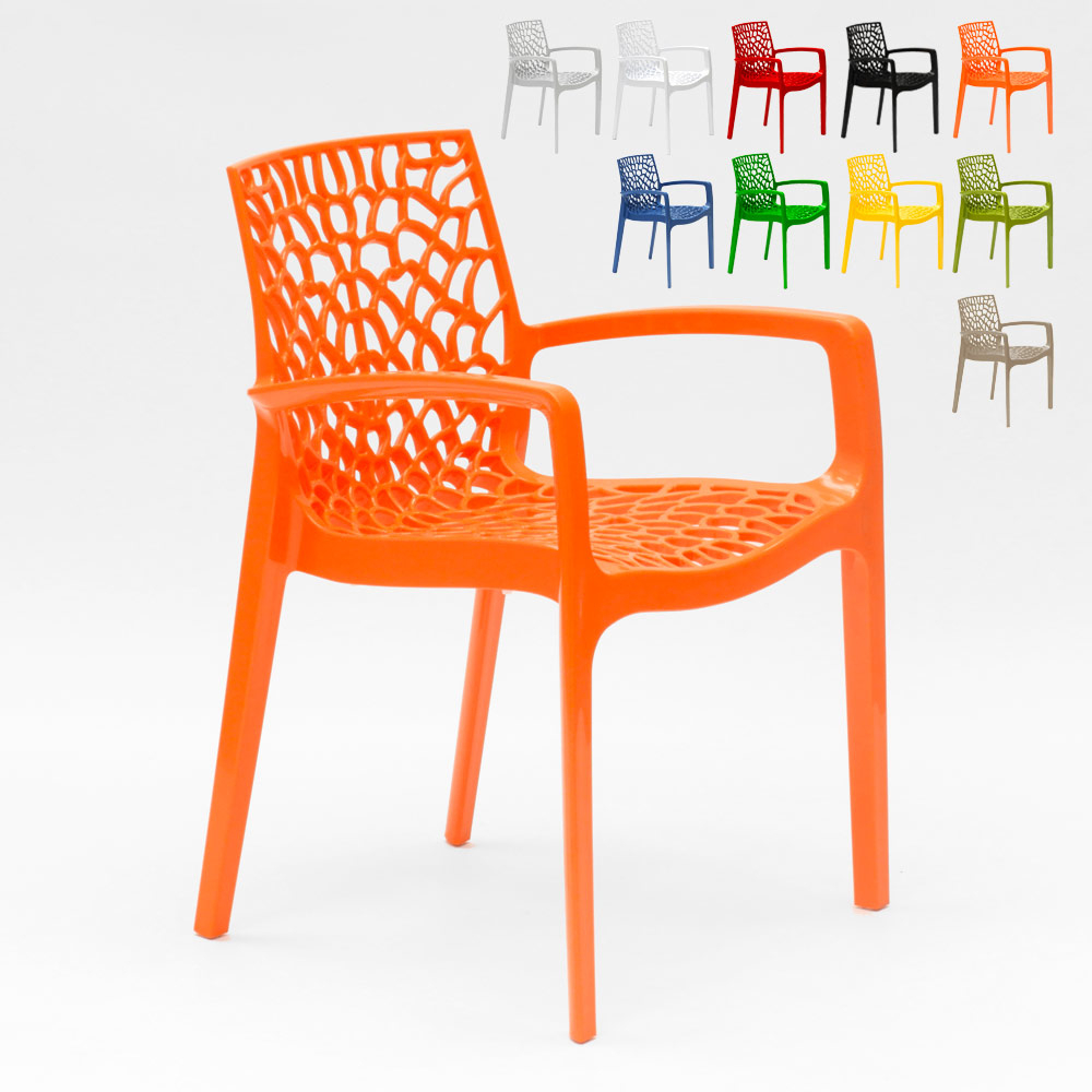 miniature 33  - Chaise en polypropylène accoudoirs jardin café Grand Soleil Gruvyer Arm