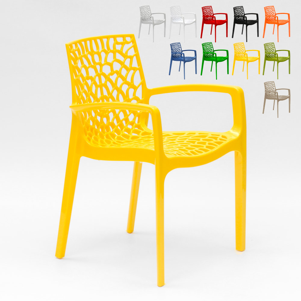 miniature 43  - Chaise en polypropylène accoudoirs jardin café Grand Soleil Gruvyer Arm