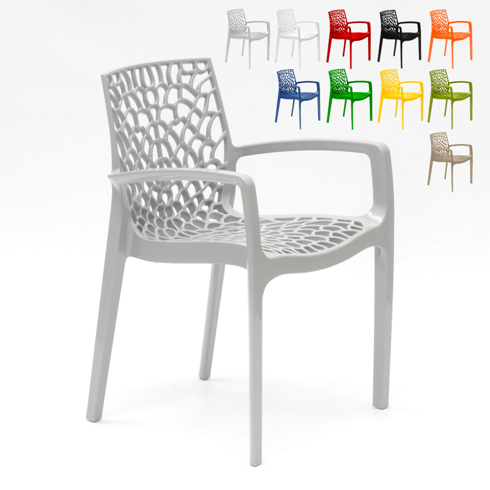 miniature 53  - Chaise en polypropylène accoudoirs jardin café Grand Soleil Gruvyer Arm