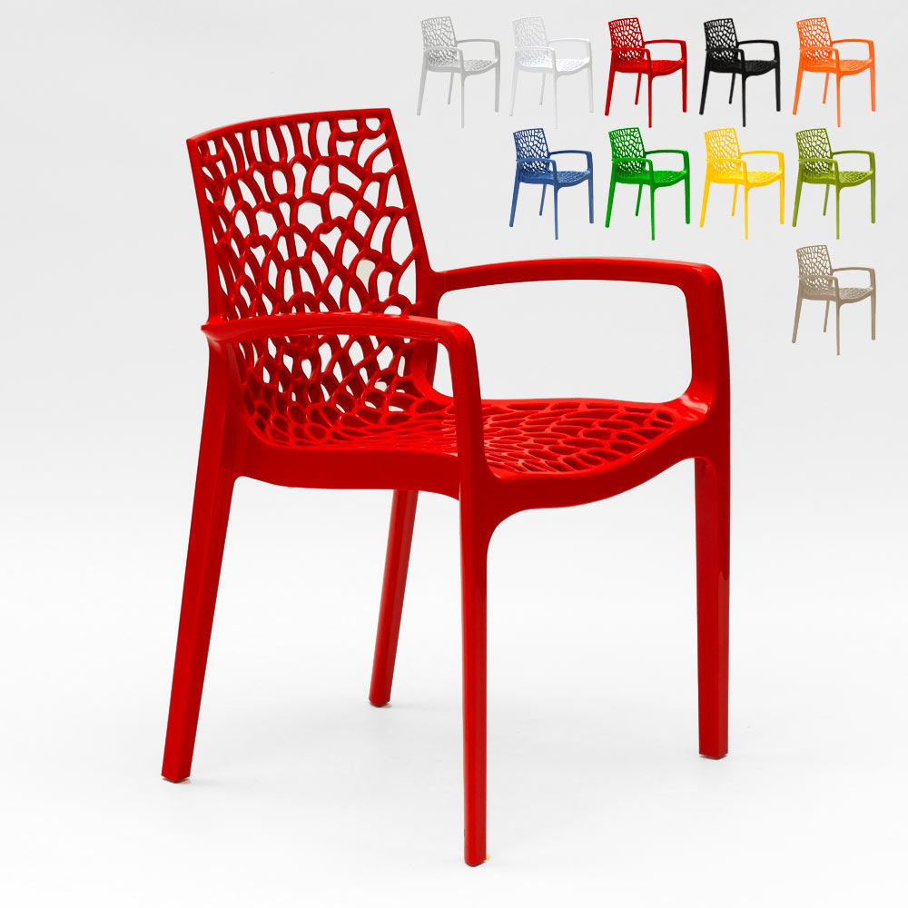 miniature 63  - Chaise en polypropylène accoudoirs jardin café Grand Soleil Gruvyer Arm
