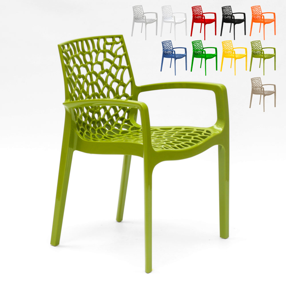 miniature 73  - Chaise en polypropylène accoudoirs jardin café Grand Soleil Gruvyer Arm