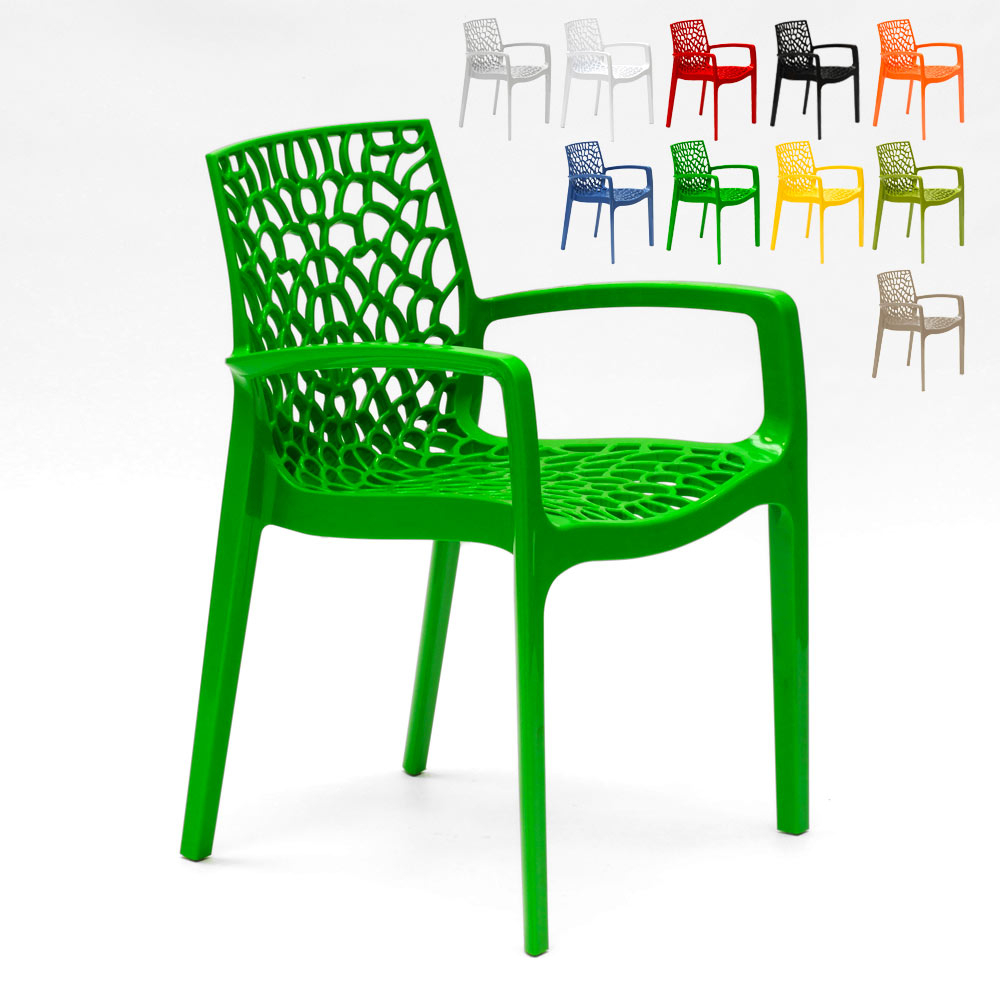 miniature 83  - Chaise en polypropylène accoudoirs jardin café Grand Soleil Gruvyer Arm