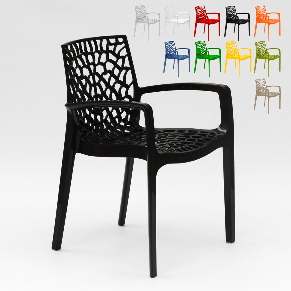 miniature 23  - Chaise en polypropylène accoudoirs jardin café Grand Soleil Gruvyer Arm