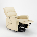 Poltrona reclinabile relax elettrica con alzapersona in similpelle Elizabeth Design 
