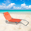 Lettino spiaggia mare portatile acciaio con ruote brandina Banana Stock