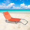 Lettino spiaggia mare portatile acciaio con ruote brandina Banana Stock