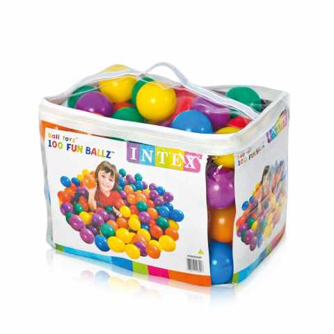 Palline colorate plastica gioco Intex 49600 Fun Balls 8 cm set 100 pezzi Promozione