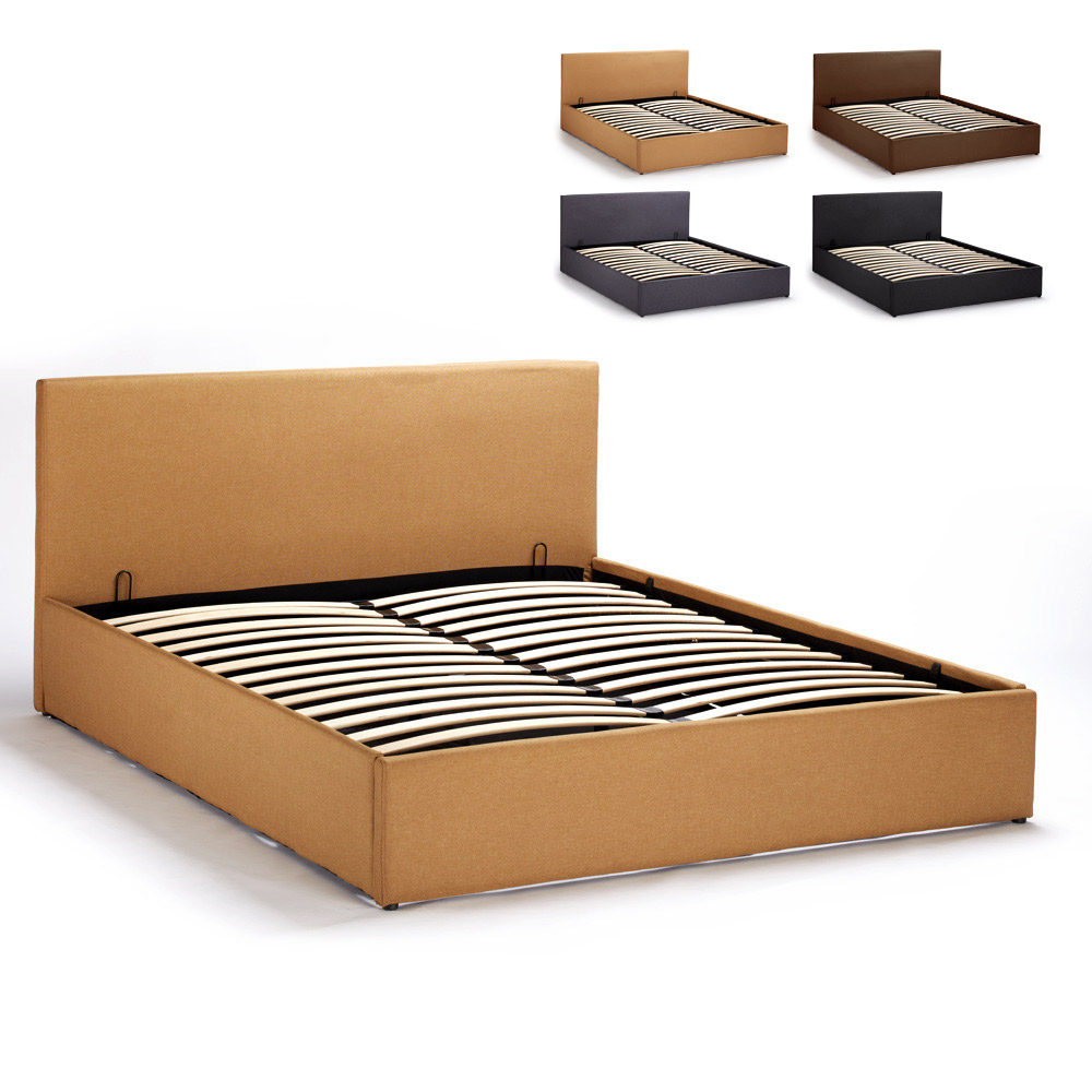 Letto matrimoniale 2 piazze con rete e contenitore 160x190 Basel King - Foto 22 di 44