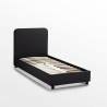 Letto singolo 1 piazza in tessuto con rete 80x190 Zurich Twin 