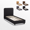 Letto singolo 1 piazza in tessuto con rete 80x190 Zurich Twin 