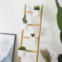 Portavasi a scaletta in legno 4 scalini design moderno minimale Stairway Saldi