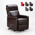 Poltrona Relax Elettrica con Sistema Alzapersona Similpelle per Anziani Amalia Fix 