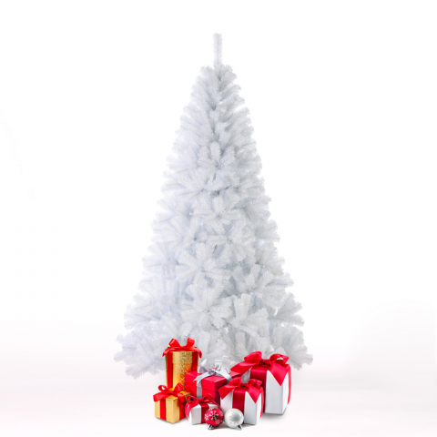 Albero di Natale bianco innevato realistico artificiale 180cm Gstaad