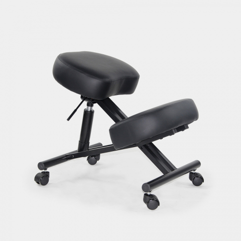 Sedia ergonomica posturale sgabello svedese metallo similpelle Balancesteel Lux Promozione
