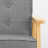 Poltrona sedia in legno design vintage retro scandinavo con braccioli Hage 