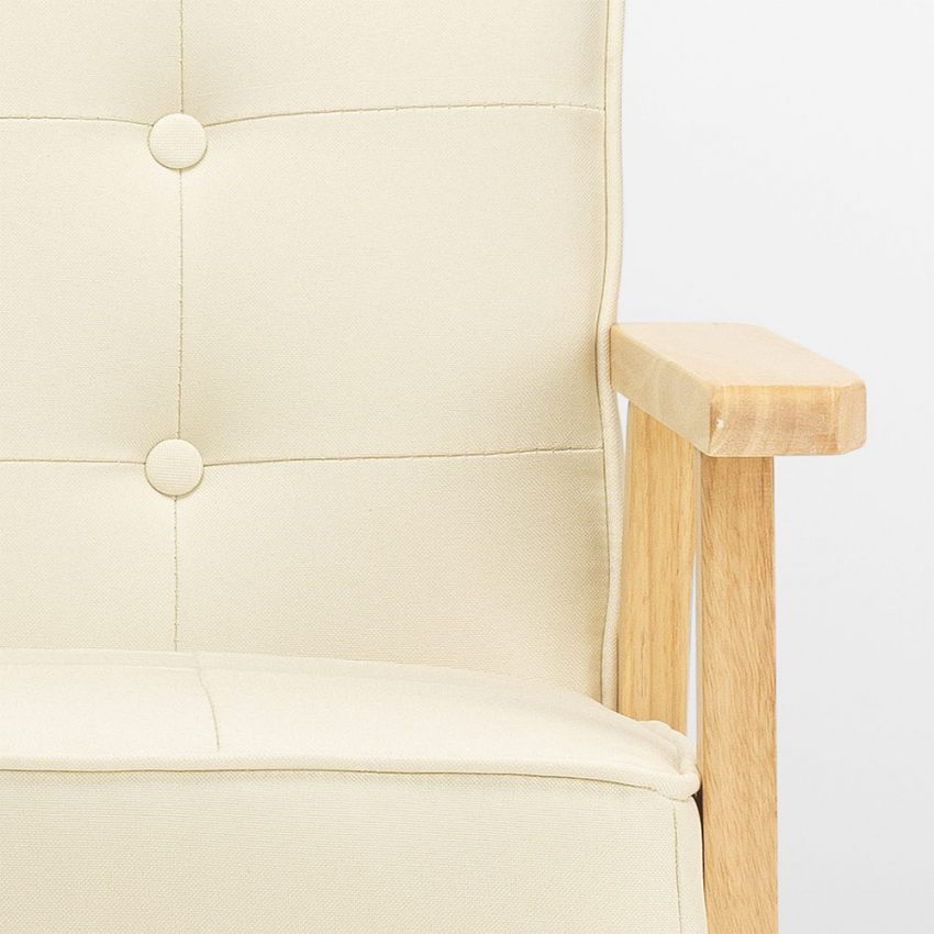 Vecchia sedia in legno con braccioli a semiluna modernariato vintage