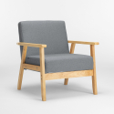 Poltrona sedia in legno design vintage scandinavo con braccioli Uteplass Misure
