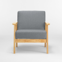 Poltrona sedia in legno design vintage scandinavo con braccioli Uteplass Prezzo