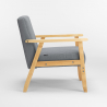 Poltrona sedia in legno design vintage scandinavo con braccioli Uteplass Costo