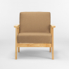 Poltrona sedia in legno design vintage scandinavo con braccioli Uteplass 