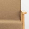 Poltrona sedia in legno design vintage scandinavo con braccioli Uteplass 