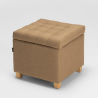 Pouf contenitore portaoggetti cuscini coperte in tessuto Coffree trapuntato 
