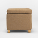 Pouf contenitore portaoggetti cuscini coperte in tessuto Coffree trapuntato 