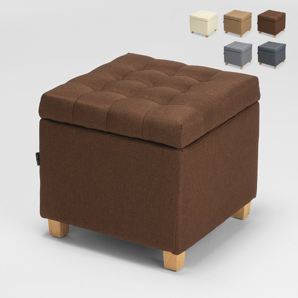 Pouf contenitore portaoggetti cuscini coperte in tessuto Coffree trapuntato