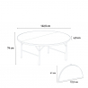 Set tavolo rotondo 120 e 4 sedie pieghevoli ideali per campeggio e giardino Columbia