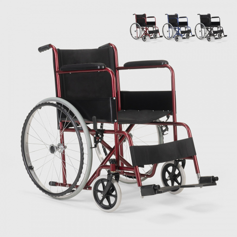 Sedia a rotelle carrozzina pieghevole 15 kg disabili e anziani Lily Promozione