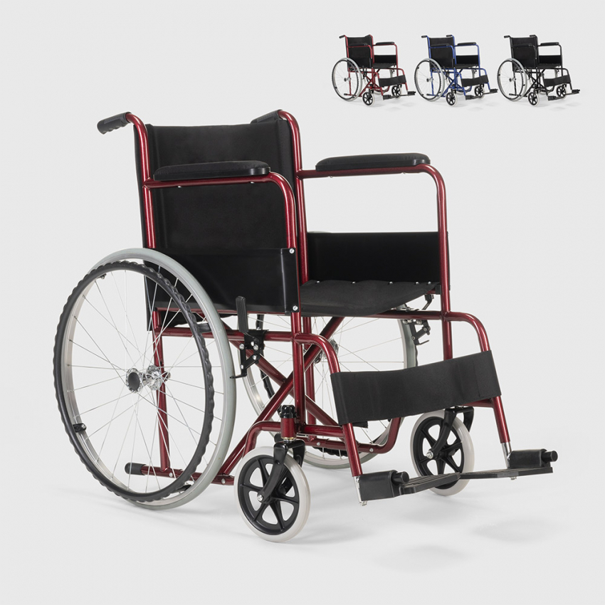 Lily sedia a rotelle carrozzina pieghevole 15 kg disabili e anziani