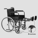 Sedia a rotelle pieghevole anziani con poggiagambe acciaio 15 kg Peony Acquisto