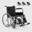 Sedia a rotelle pieghevole anziani con poggiagambe acciaio 15 kg Peony Promozione